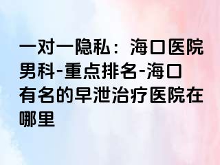 一对一隐私：海口医院男科-重点排名-海口有名的早泄治疗医院在哪里